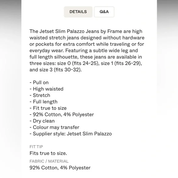 FRAME JETSET SLIM PALAZZO JEANS - BLACK wide leg stretch - Picture 6 of 6